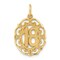 14K Yellow Gold 18 in Oval Charm Birthday Pendant Jewerly 25mm x 14mm